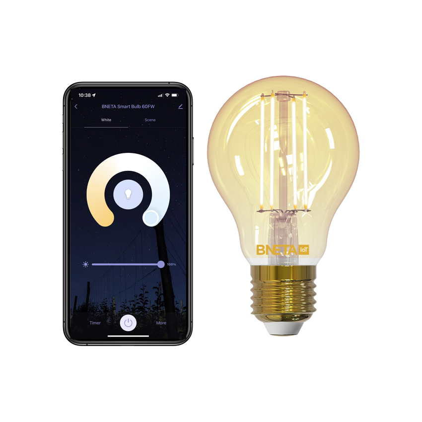 BNETA IoT Smart WiFi LED A60 Filament Bulb - Warm/Cool White (Photo: 3)